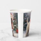 雪のクリスマスにウィートテリア犬 紙コップ (右)