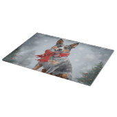 雪のクリスマスにオーストラリアの牛の犬 カッティングボード (角)