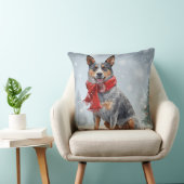 雪のクリスマスにオーストラリアの牛の犬 クッション (椅子)