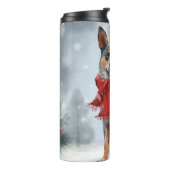 雪のクリスマスにオーストラリアの牛の犬 タンブラー (回転左)