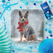雪のクリスマスにオーストラリアの牛の犬 ペーパープレート (パーティー)