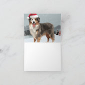 雪のクリスマスにオーストラリアの羊飼い犬 カード (内部)