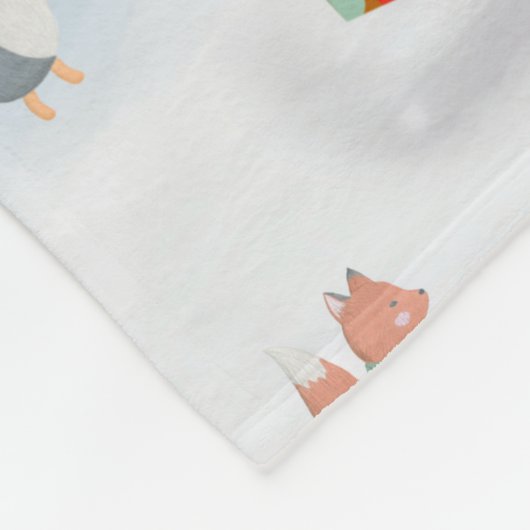 雪のクリスマスにオーストラリアの羊飼い犬 フリースブランケット (角)