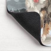 雪のクリスマスにオーストラリアの羊飼い犬 マウスパッド (コーナー)