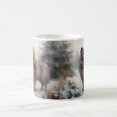 雪のクリスマスにキョンドッグ コーヒーマグカップ (中央)
