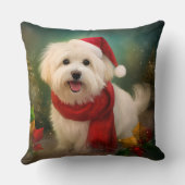 雪のクリスマスにコトン・ド・チュラー・ドッグ クッション (裏面)