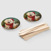 雪のクリスマスにコトン・ド・チュラー・ドッグ ハンドファン (組立なし)