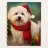 雪のクリスマスにコトン・ド・チュラー・ドッグ プランナー手帳 (正面)