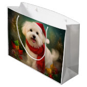 雪のクリスマスにコトン・ド・チュラー・ドッグ ラージペーパーバッグ (裏面アングル)