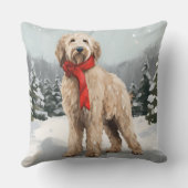 雪のクリスマスにゴルデンドルドッグ クッション (裏面)