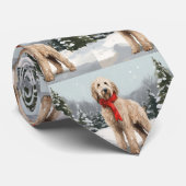 雪のクリスマスにゴルデンドルドッグ ネクタイ (ロール)