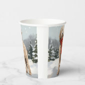 雪のクリスマスにゴルデンドルドッグ 紙コップ (右)