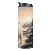 雪のクリスマスにサモイドッグ タンブラー (回転右)