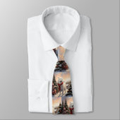 雪のクリスマスにサモイドッグ ネクタイ (タイ)