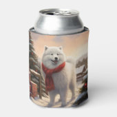 雪のクリスマスにサモイドッグ 缶クーラー (缶正面)