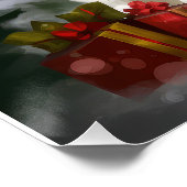 雪のクリスマスにシベリアのハスキー犬 ポスター (コーナー)