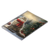 雪のクリスマスにシベリア猫 ノートブック (左側)