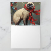 雪のクリスマスにシャム猫 カード (内部)