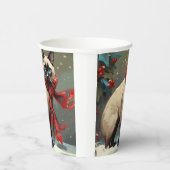 雪のクリスマスにシャム猫 紙コップ (右)
