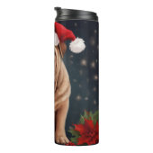 雪のクリスマスにシャールペイ犬 タンブラー (回転右)