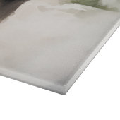 雪のクリスマスにシュナウザー犬 カッティングボード (角)