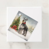 雪のクリスマスにシュナウザー犬 フェイバータグ (インサイチュ)