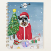 雪のクリスマスにシュナウザー犬 プランナー手帳 (正面)