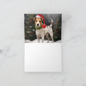 雪のクリスマスにジャック・ラッセル・ドッグ カード (内部)