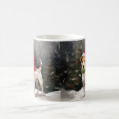 雪のクリスマスにジャック・ラッセル・ドッグ コーヒーマグカップ (中央)