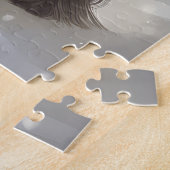 雪のクリスマスにスカイテリア犬 ジグソーパズル (側面)