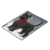 雪のクリスマスにスコットランドのテリア犬 ノートブック (左側)