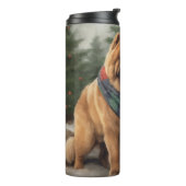 雪のクリスマスにチャウ・ドッグ タンブラー (回転左)