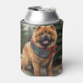 雪のクリスマスにチャウ・ドッグ 缶クーラー (缶正面)