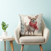 雪のクリスマスにチワホアドッグ クッション (椅子)