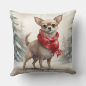 雪のクリスマスにチワホアドッグ クッション (裏面)