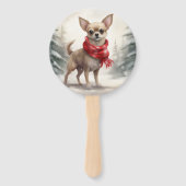 雪のクリスマスにチワホアドッグ ハンドファン (裏面)