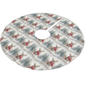 雪のクリスマスにチワホアドッグ ブラッシュドポリエステルツリースカート (アングル)