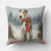 雪のクリスマスにテリア犬 クッション (裏面)