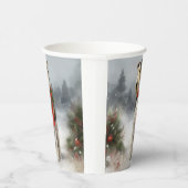 雪のクリスマスにテリア犬 紙コップ (右)