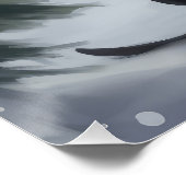 雪のクリスマスにドベルマン犬 ポスター (コーナー)