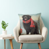 雪のクリスマスにニューファンドランド犬 クッション (椅子)