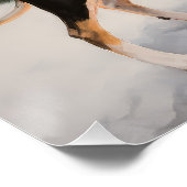 雪のクリスマスにネズミのテリア犬 ポスター (コーナー)