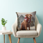 雪のクリスマスにノバスコシアダックトーラードッグ クッション (椅子)