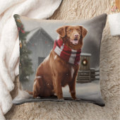 雪のクリスマスにノバスコシアダックトーラードッグ クッション (ブランケット)