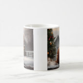 雪のクリスマスにノバスコシアダックトーラードッグ コーヒーマグカップ (中央)