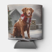 雪のクリスマスにノバスコシアダックトーラードッグ 缶クーラー (裏面)