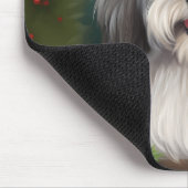 雪のクリスマスにハバニーズの犬 マウスパッド (コーナー)