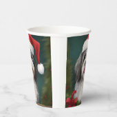 雪のクリスマスにハバニーズの犬 紙コップ (右)