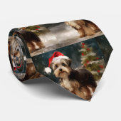 雪のクリスマスにバイワーテリア犬 ネクタイ (ロール)
