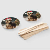 雪のクリスマスにバイワーテリア犬 ハンドファン (組立なし)